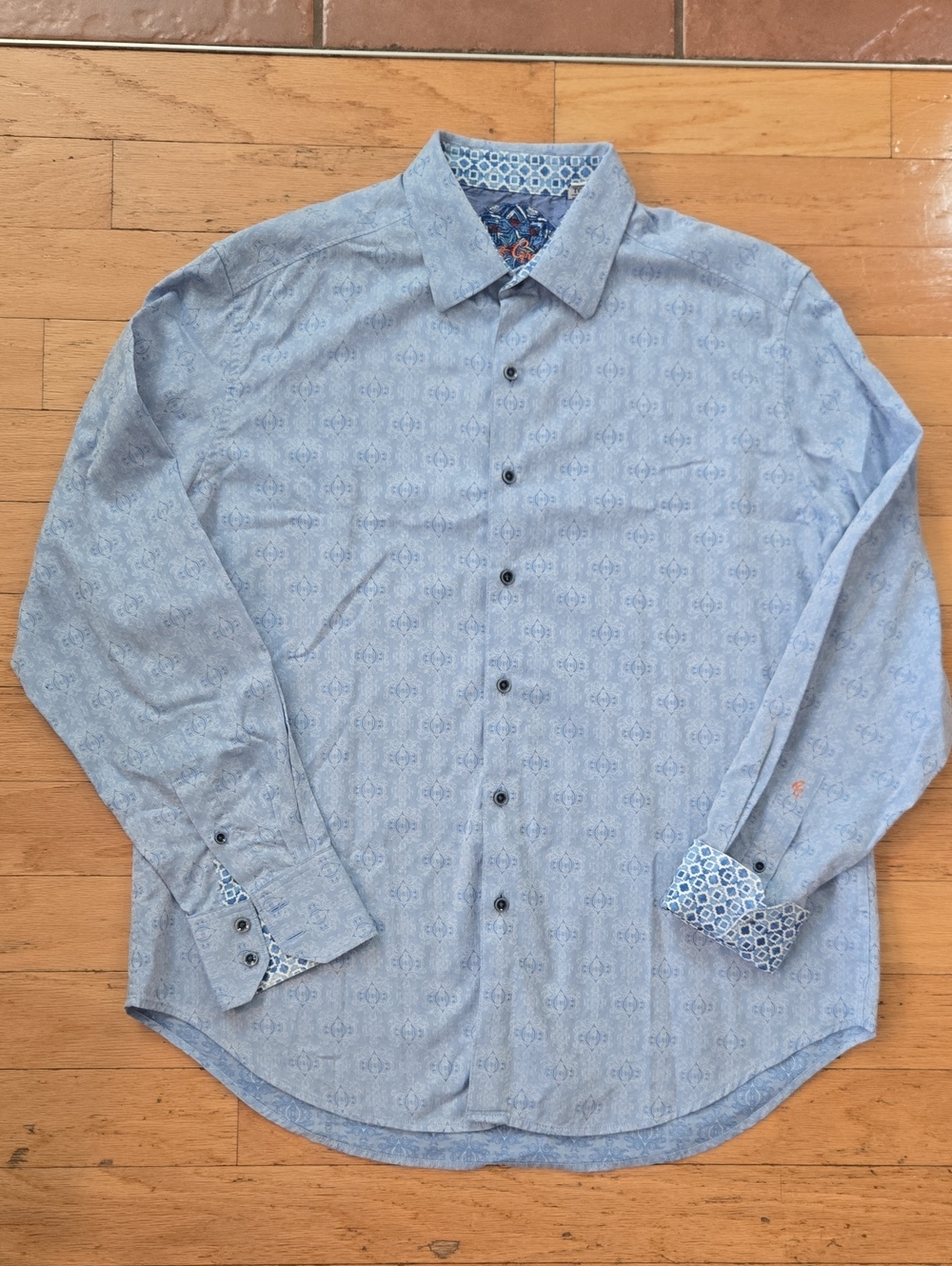 Robert Graham Men's Size XL Long Sleeve Button-up Geometric Pring Flip Cuff